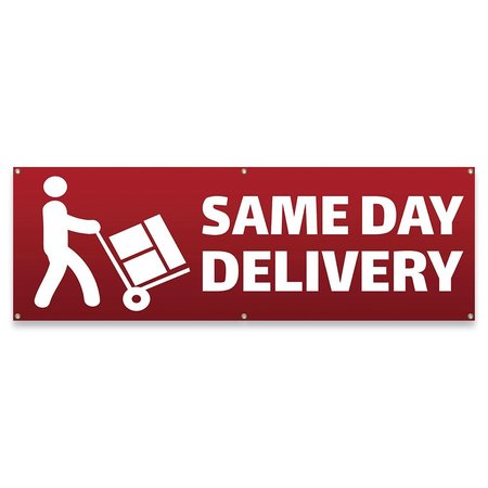 SIGNMISSION Same Day Delivery Banner Concession Stand Food Truck Single Sided B-72-30152
